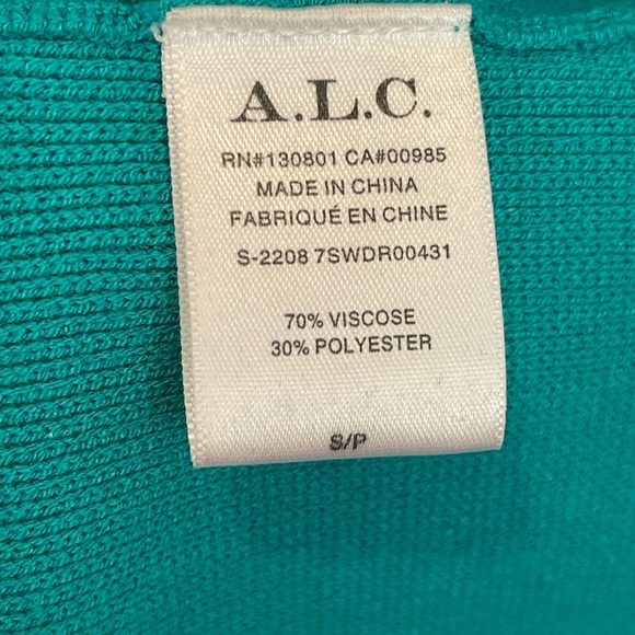 NWT A.L.C. Nate Button Down Sweater Dress Size Small Jade Green Teal - Picture 7 of 12